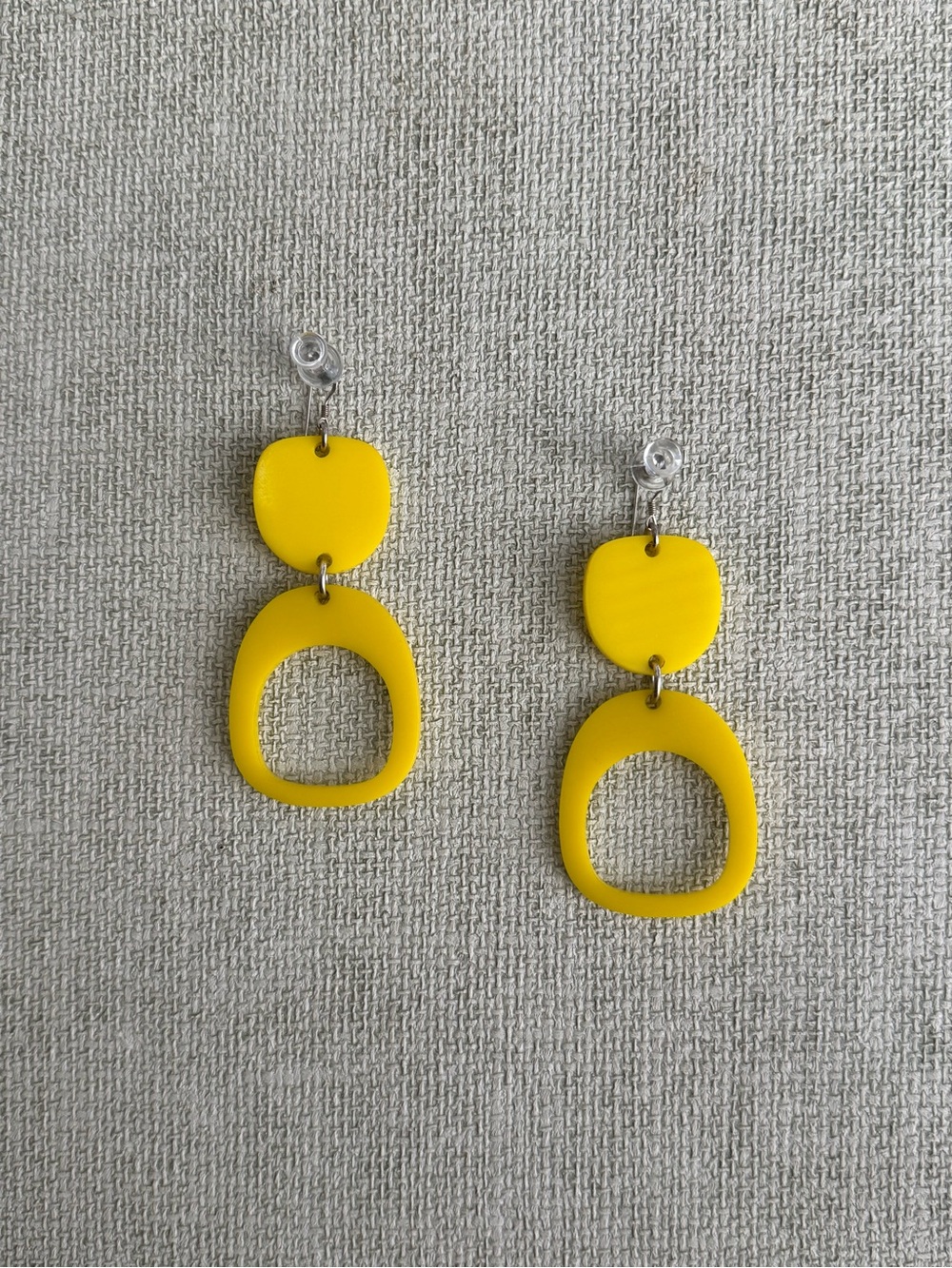 Yellow Double Drop Resin Earrings - Women Accessories